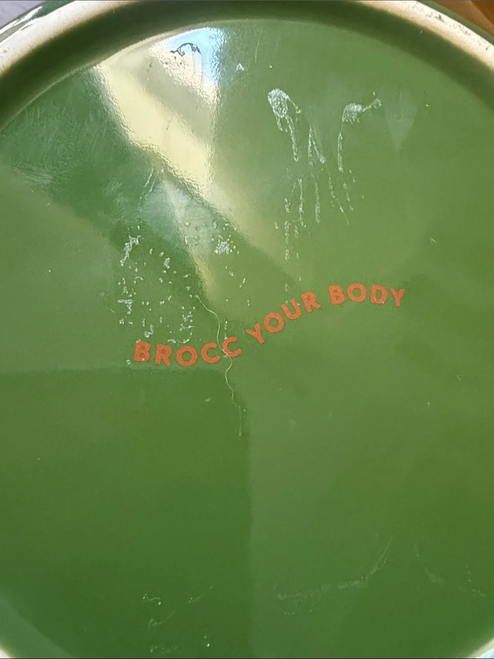 Green Ceramic Casserole with Lid - Classic Tabletop Serving Dish BROCC YOUR BODY